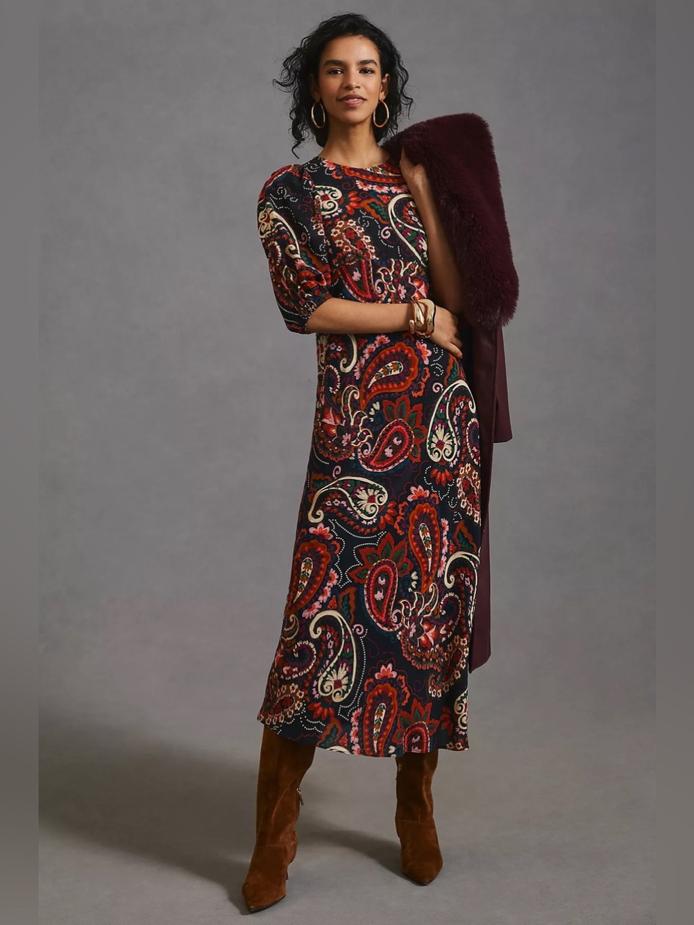 Anthropologie Kachel Puff-Sleeve Dress